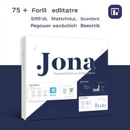 A modern and eye-catching cover for a PowerPoint template product named 'Jona'