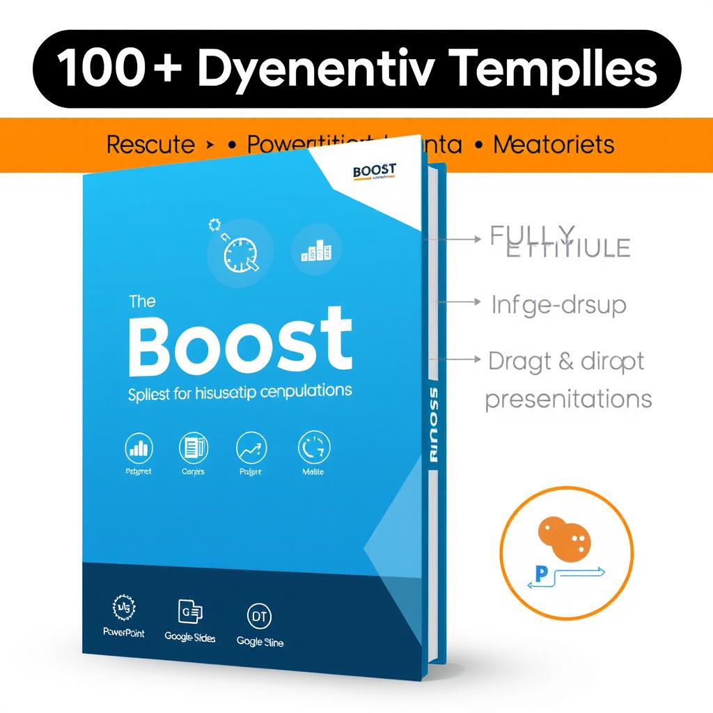 A modern and professional cover for a PowerPoint template product named 'Boost'