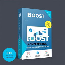 A modern and professional cover for a PowerPoint template product named 'Boost'