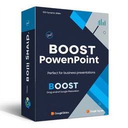 A modern and professional cover for a PowerPoint template product named 'Boost'