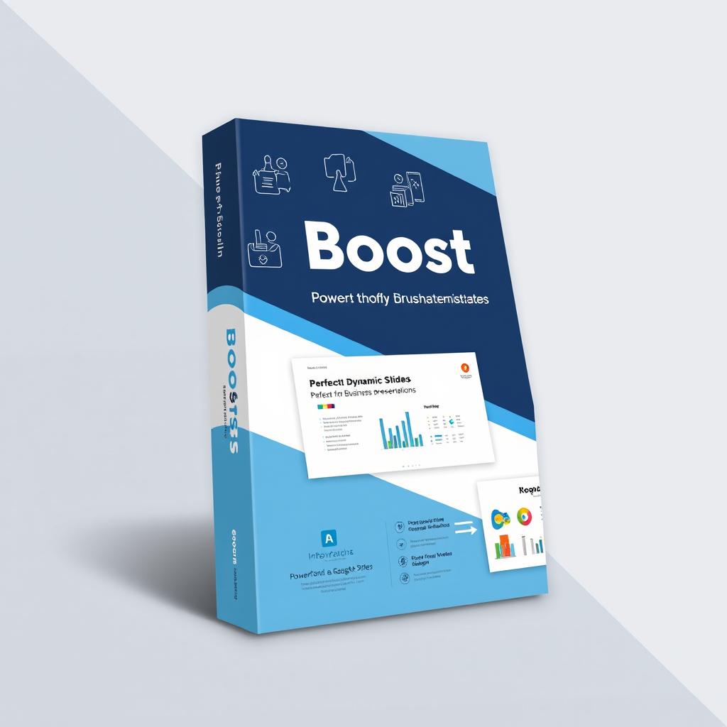 A modern and professional cover for a PowerPoint template product named 'Boost'