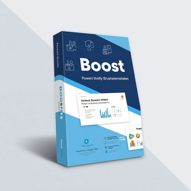 A modern and professional cover for a PowerPoint template product named 'Boost'