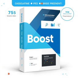 A modern and professional cover for a PowerPoint template product named 'Boost'