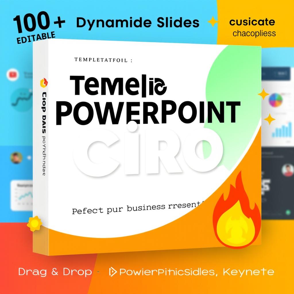 A vibrant and modern cover for a PowerPoint template product named 'Template PowerPoint Ciro'