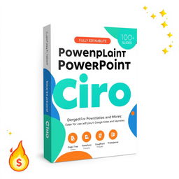 A vibrant and modern cover for a PowerPoint template product named 'Template PowerPoint Ciro'