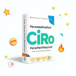 A vibrant and modern cover for a PowerPoint template product named 'Template PowerPoint Ciro'