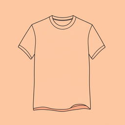 A stylish peach-colored t-shirt design featuring a modern and clean aesthetic