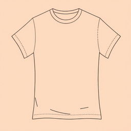 A stylish peach-colored t-shirt design featuring a modern and clean aesthetic