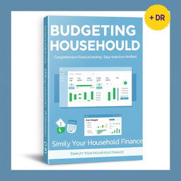 A sleek and modern cover for an Excel Dashboard template called 'Budgeting Household - IDR'