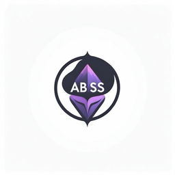 Design a K-pop group logo for 'Abyss' focusing on black and purple colors with white highlights.