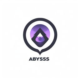 Design a K-pop group logo for 'Abyss' focusing on black and purple colors with white highlights.