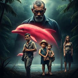 A suspenseful movie cover set in the Amazon rainforest of Brazil