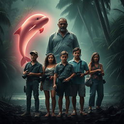 A suspenseful movie cover set in the Amazon rainforest of Brazil