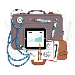 An array of tools representing the journey of an entrepreneurial nurse