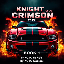 A striking movie poster featuring a 2013 Ford Shelby Mustang GT500 Super Snake in wine red with a single black stripe