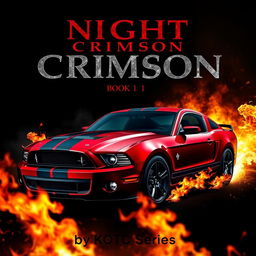 A striking movie poster featuring a 2013 Ford Shelby Mustang GT500 Super Snake in wine red with a single black stripe