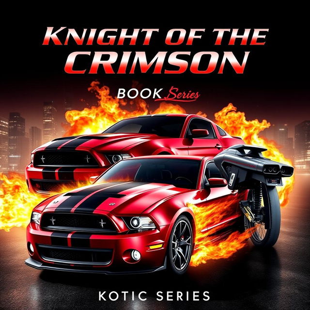 A thrilling movie poster featuring a 2013 Ford Shelby Mustang GT500 Super Snake in a dazzling wine red color with a single black stripe, surrounded by dynamic flames, capturing the essence of speed and power