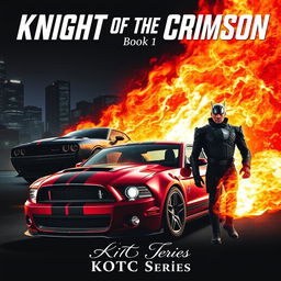 A thrilling movie poster featuring a 2013 Ford Shelby Mustang GT500 Super Snake in a dazzling wine red color with a single black stripe, surrounded by dynamic flames, capturing the essence of speed and power