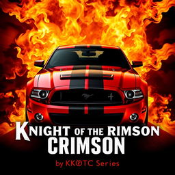 A movie poster featuring a 2013 Ford Shelby Mustang GT500 Super Snake in a striking wine red color with a single black stripe running across it