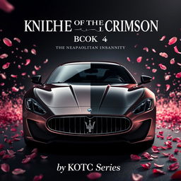 A cinematic movie poster featuring a Maserati Gran Turismo with a unique finish: the car is split halfway, with one half in sleek black and the other in a luxurious rose gold pink