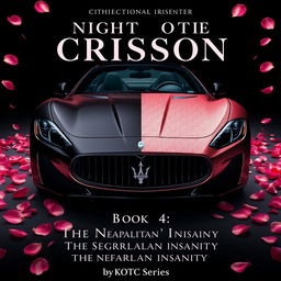 A movie poster featuring a Maserati Gran Turismo, split in color with one half in sleek black and the other half in shimmering rose gold pink