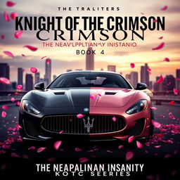 A captivating movie poster featuring a Maserati Gran Turismo, split down the middle, with one half in sleek black and the other in elegant rose gold pink