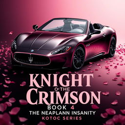 A captivating movie poster featuring a stunning Maserati Gran Turismo, perfectly divided into half black and half rose gold pink