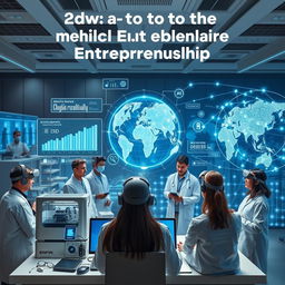 A dynamic and transformative image showcasing tools for adapting to the new reality in healthcare entrepreneurship