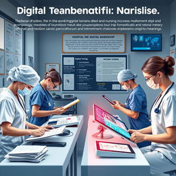 A compelling image depicting the challenge of digital transformation in nursing