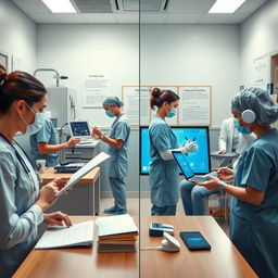 A compelling image depicting the challenge of digital transformation in nursing