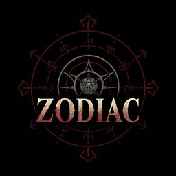 a cinematic logo design for a detective thriller movie, inspired by the aesthetic of films like "Zodiac"