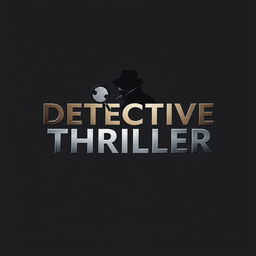 a cinematic logo design for a detective thriller movie, capturing the essence of mystery and suspense