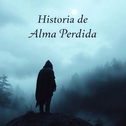 Cover for a book titled "Historia de un Alma Perdida", featuring a lone figure standing at the edge of a misty forest