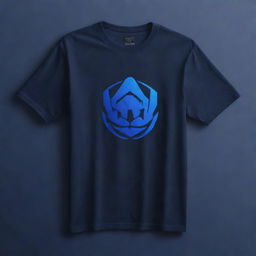 Modify our existing eSports team t-shirt design by incorporating a smooth color gradient, transitioning elegantly from jet black to deep navy blue.