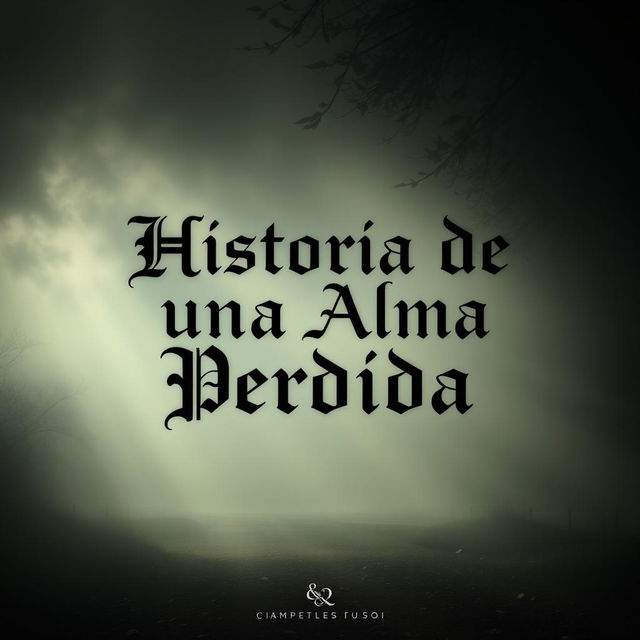 a hauntingly beautiful image featuring prominently displayed text in an elegant, slightly gothic font that reads: 'Historia de una Alma Perdida'