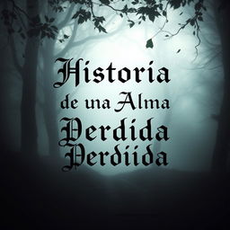 a hauntingly beautiful image featuring prominently displayed text in an elegant, slightly gothic font that reads: 'Historia de una Alma Perdida'