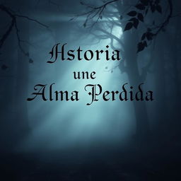 a hauntingly beautiful image featuring prominently displayed text in an elegant, slightly gothic font that reads: 'Historia de una Alma Perdida'