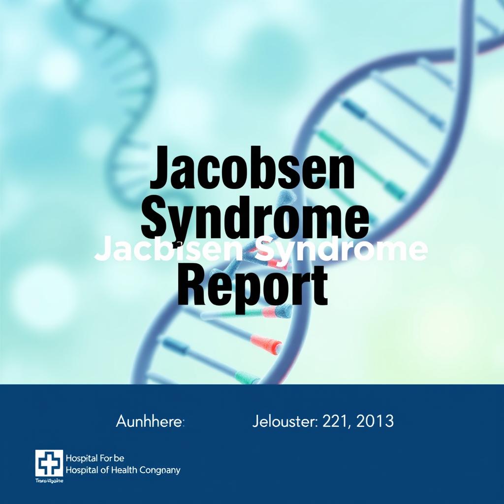 A professional and informative cover page for a report on Jacobsen Syndrome