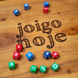 A rustic wooden board with the text "jogo hoje" elegantly carved into it