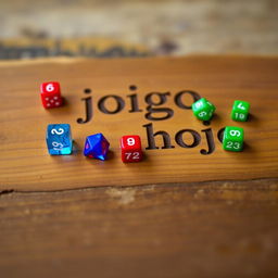 A wooden board with the text "jogo hoje" engraved on it