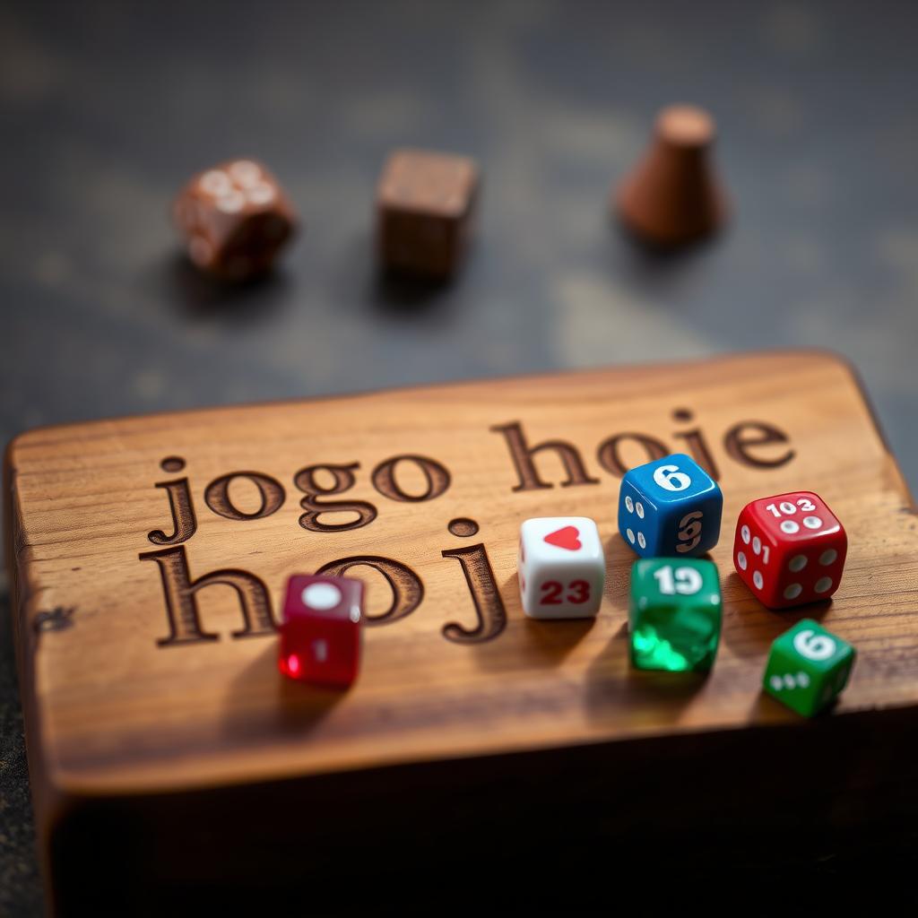 A wooden board with the text "jogo hoje" engraved on it