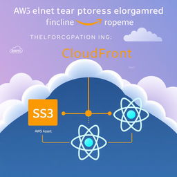 An illustration showcasing the seamless integration of AWS services: S3, CloudFront, and ReactJS