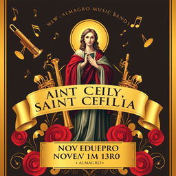 Poster design for a concert by the Almagro Music Band in honor of Saint Cecilia, celebrated on November 23rd in Almagro