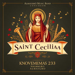 Poster design for a concert by the Almagro Music Band in honor of Saint Cecilia, celebrated on November 23rd in Almagro