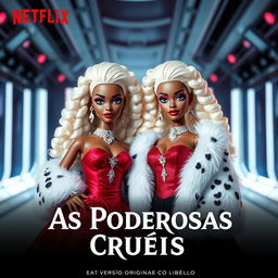 Movie poster for Netflix titled "As Poderosas Cruéis" with the subtitle "versão original do livro"