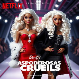 Movie poster for Netflix titled "As Poderosas Cruéis" with the subtitle "versão original do livro"