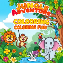 A fun and engaging coloring book cover designed for children