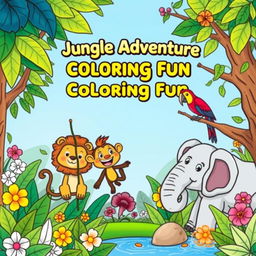 A fun and engaging coloring book cover designed for children