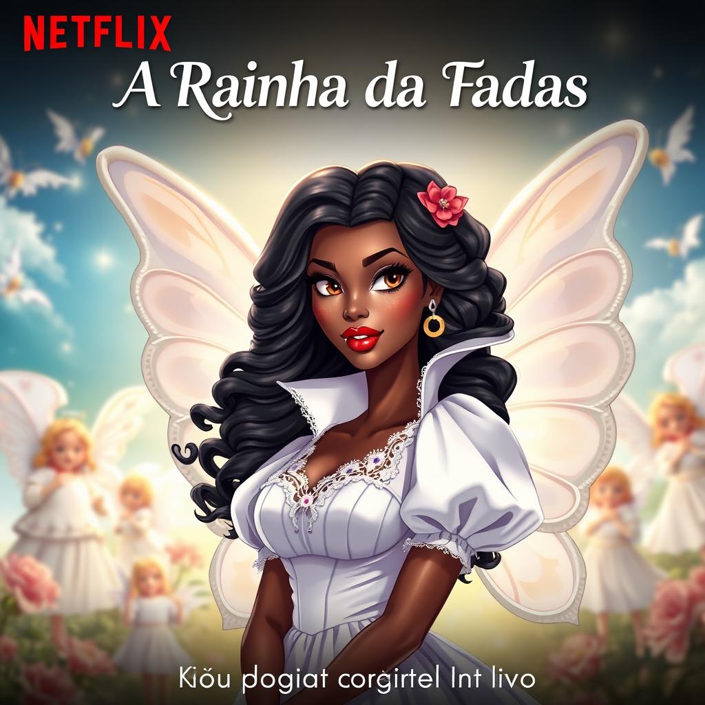 A Netflix movie poster titled 'A Rainha da Fadas' with the subtitle 'Versão original do livro'