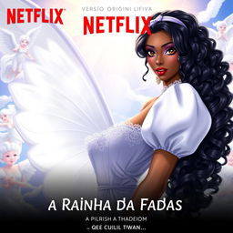 A Netflix movie poster titled 'A Rainha da Fadas' with the subtitle 'Versão original do livro'